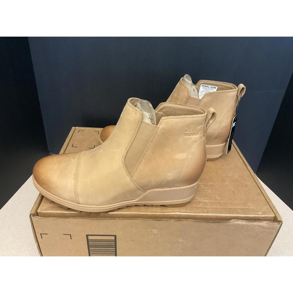 New! Womens Sorel Evie Chelsea Tan Leather Ankle Boots. Size 11. Nice Boots!!! - Picture 7 of 10
